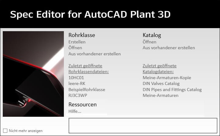 Eine Übersicht des Spec-Editors für AutoCAD Plant 3D