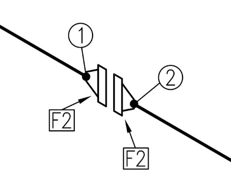 Eine Flanschverbindung isometrisch dargestellt.